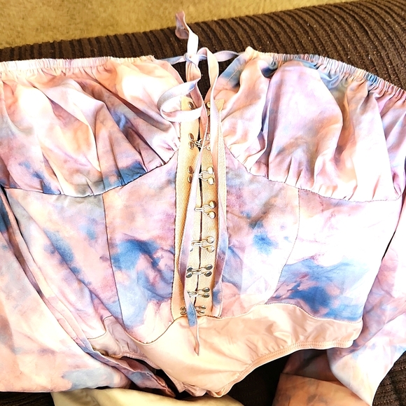 NWT Corset-top Balletcore PrettyLittleThing  Off shoulder Bodysuit Sz 2 - Picture 10 of 13